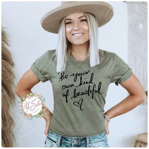 Be Your own Kind of Beautiful Heather Olive Tshirt Unisex Short Sleeve tee